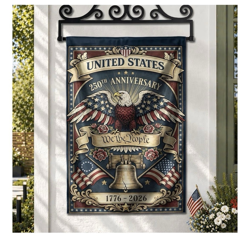 USA 250th Anniversary Flag American Eagle Liberty Bell We The People Decor30x40"